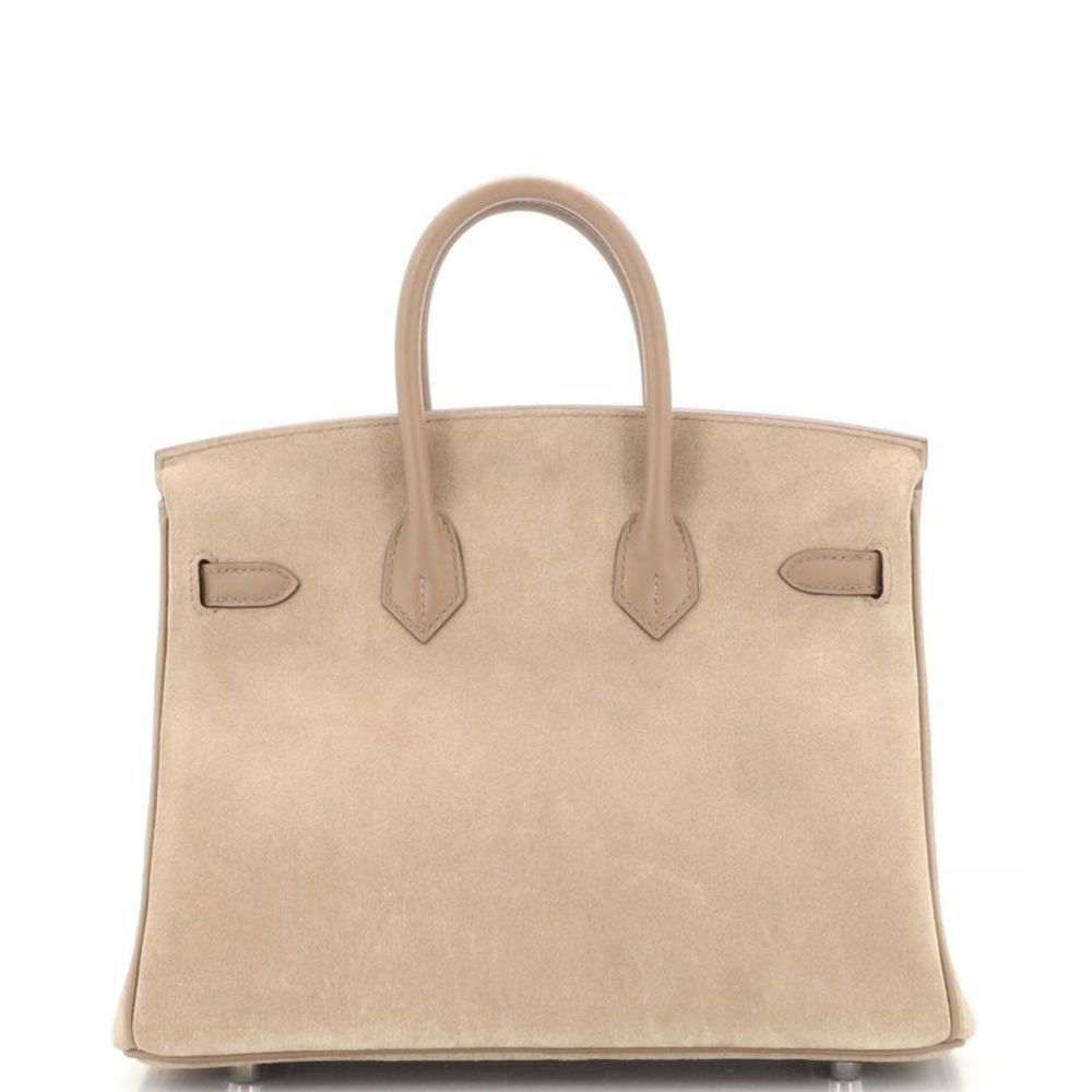 Hermes Birkin Handbag Grey Doblis Suede with Swift with Palladium Hardware 25 - Picture 4 of 9